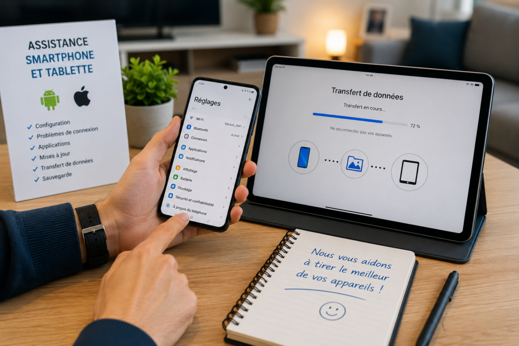 Assistance smartphone et tablette